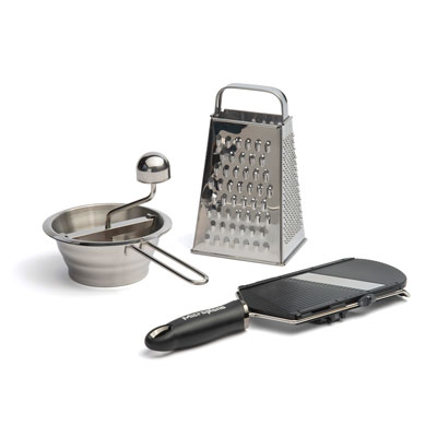 Graters, food slicers and presses
