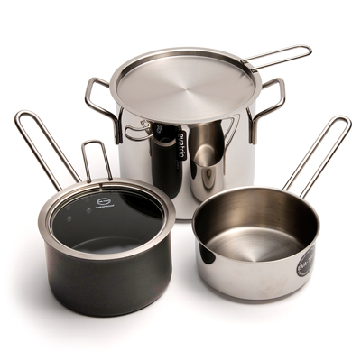 Eva Trio stainless steel and non-stick aluminium