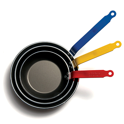 De Buyer natural steel and non-stick aluminium