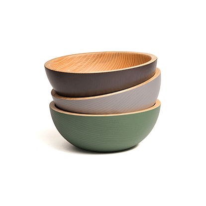 Maco coloured wooden bowls