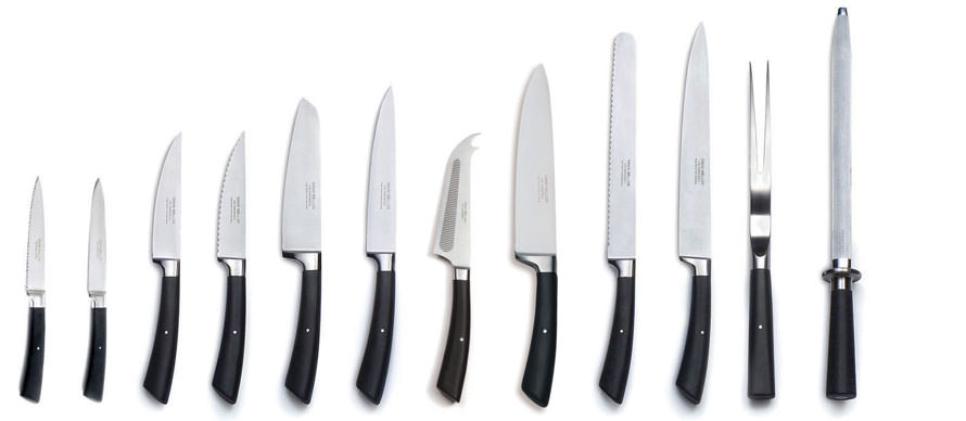 David Mellor Black handle kitchen knives