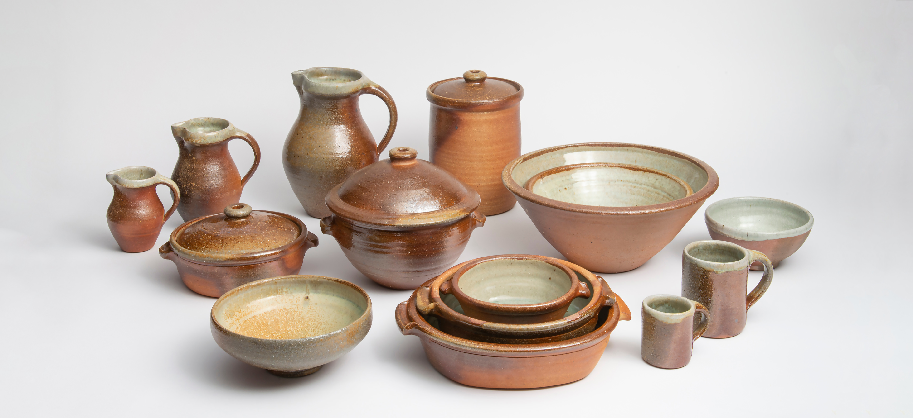 A group shot showing the range on a grey background.