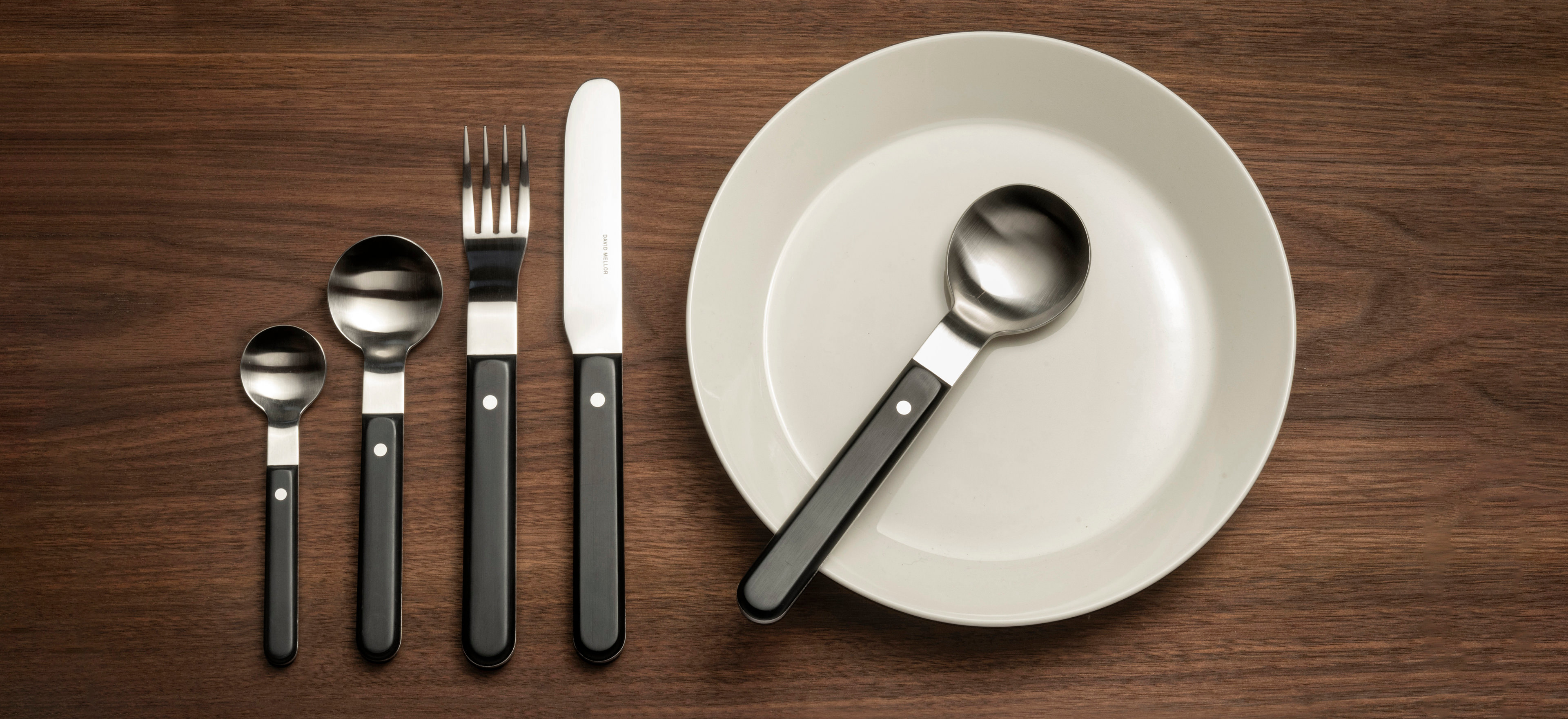 David Mellor Pavilion black cutlery.
