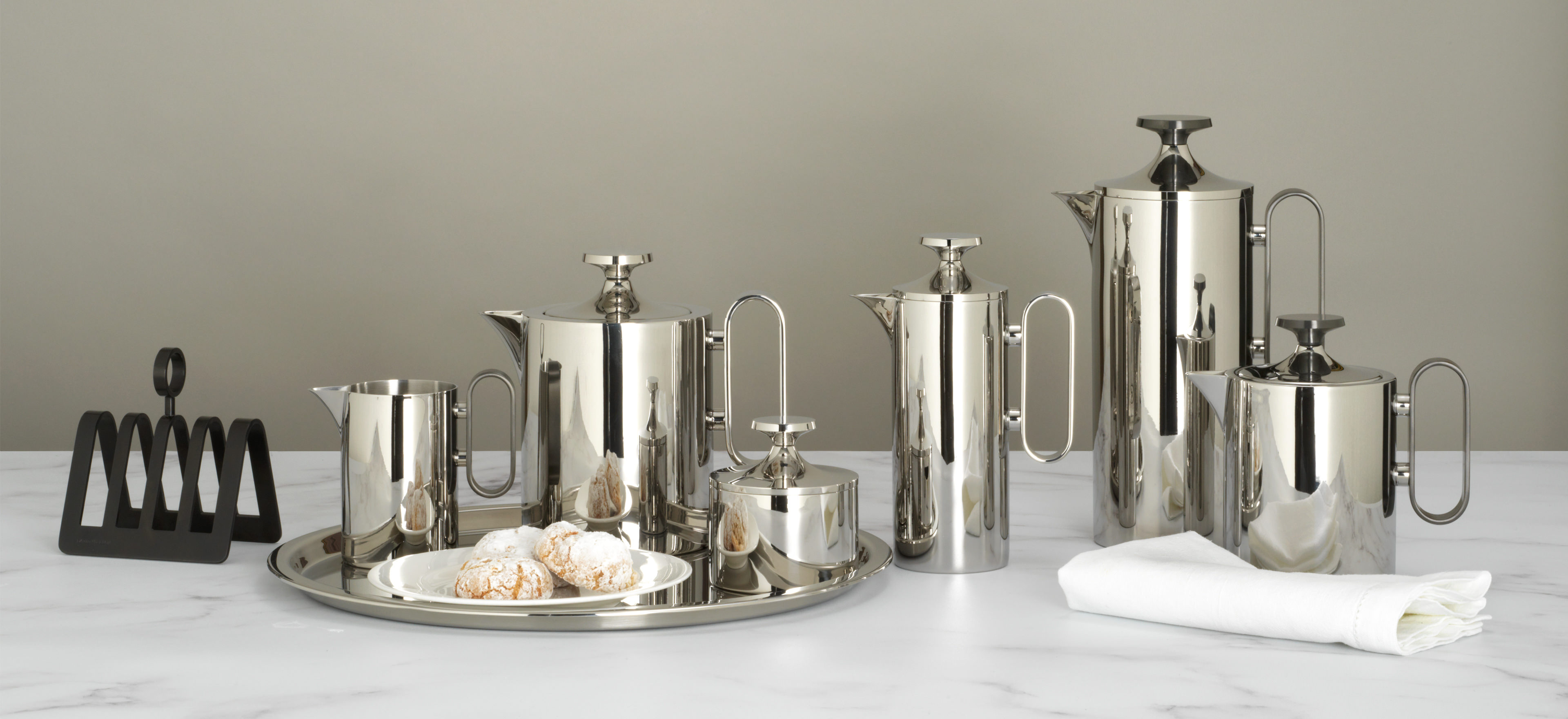 Items from the David Mellor stainless steel tableware range.