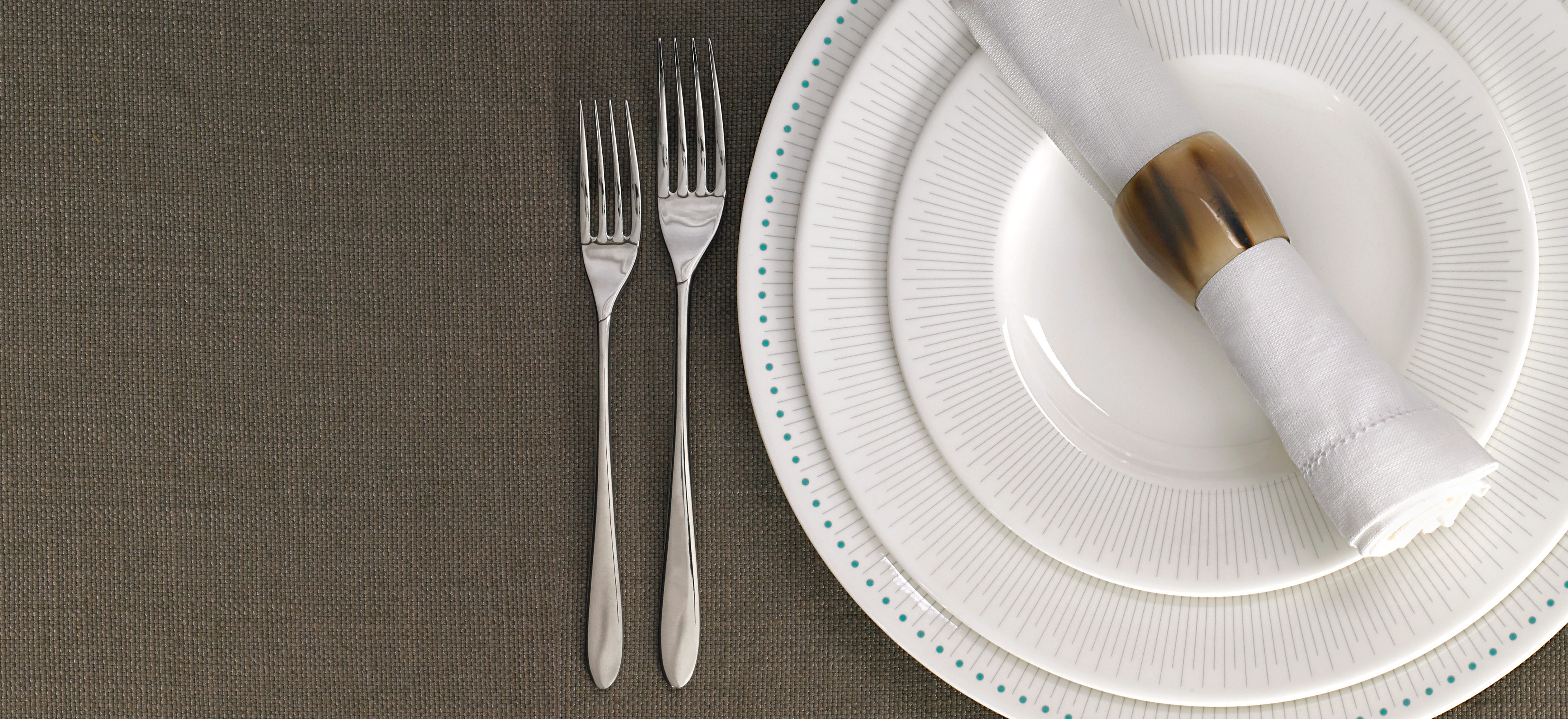 David Mellor 'Deco' tableware with Price cutlery.