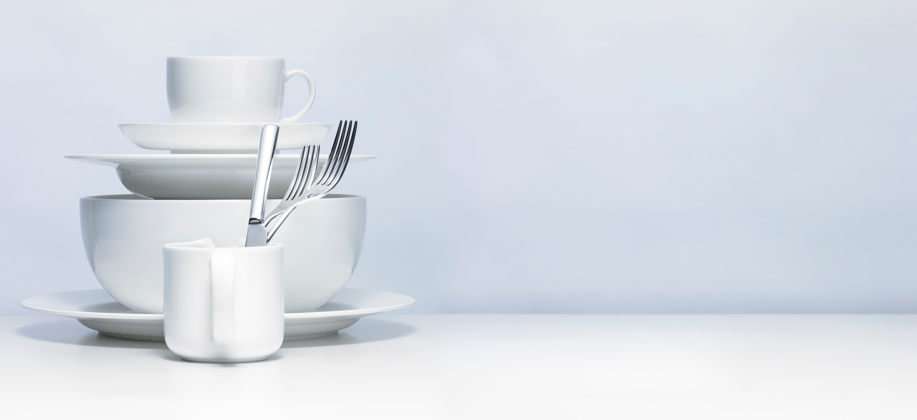 David Mellor fine bone china stacked.