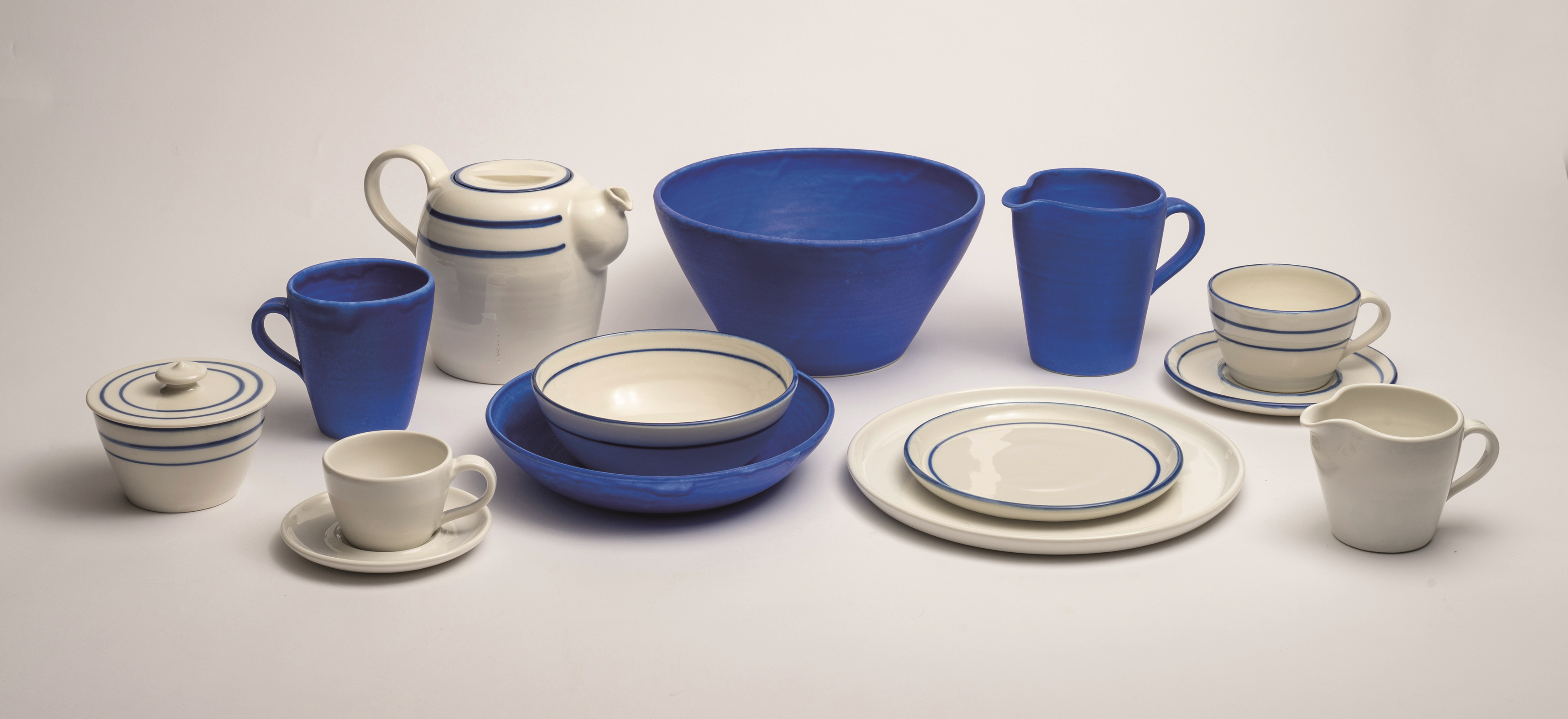 Soendergaard handmade porcelain on a grey background.