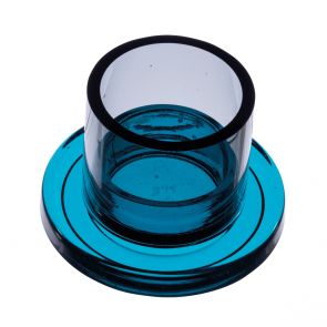 David Mellor collar candleholder teal/smoke