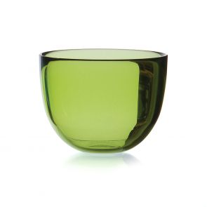 David Mellor coloured glass small bowl/candleholder lime green 10cm