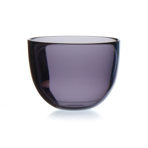 David Mellor coloured glass small bowl/candleholder purple 10cm