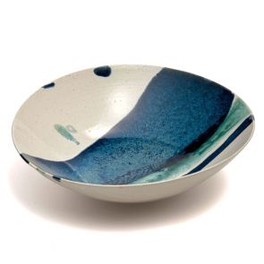 Michael Taylor stripe glaze footed bowl 31.5cm