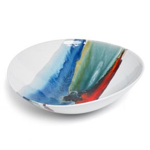 Michael Taylor multicolour glaze footed bowl 31.5cm