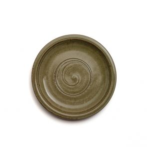 Nick Membery green glaze side plate 18cm