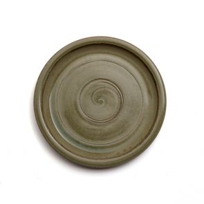 Nick Membery green glaze dinner plate 27cm