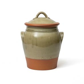 Nick Membery green glaze large store jar 4lt