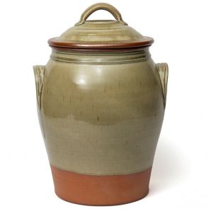 Nick Membery green glaze bread crock 11lt