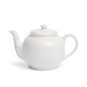 Traditional round white teapot 45cl