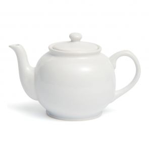 Traditional round white teapot 1.1lt