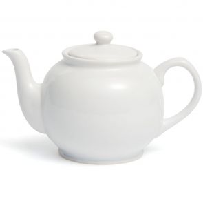 Traditional round white teapot 1.5lt