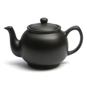 Traditional round matt black teapot 6 cup / 1.1lt