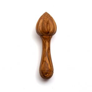 Traditional olivewood lemon squeezer 14cm