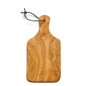 Olivewood serving platter with handle 29cm