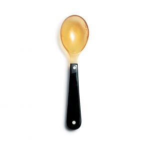 Buffalo horn black/natural chunky tea spoon 12cm