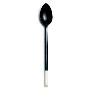 Buffalo horn black/white bone tip long spoon 20cm