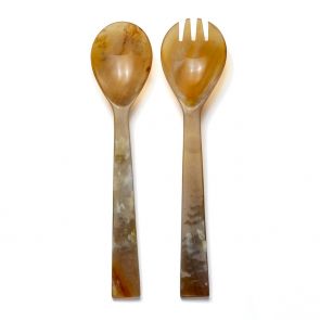 Abbeyhorn salad servers straight handled 25cm