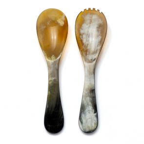 Abbeyhorn salad servers round handled 25cm