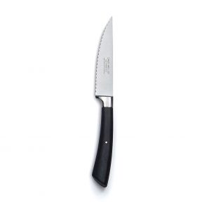 David Mellor black handle serrated vegetable knife 12cm