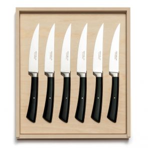 David Mellor black handle steak knife set