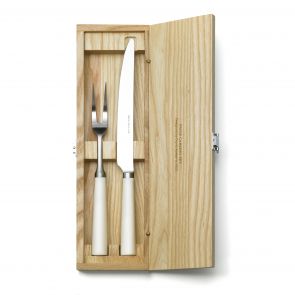 David Mellor Pride carving set in ash box