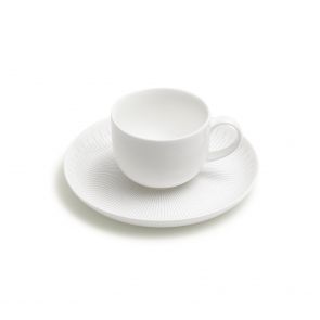 David Mellor ‘Deco’ fine bone china espresso cup and saucer 10cl