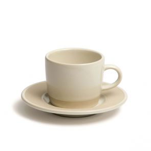 David Mellor natural stoneware espresso cup and saucer 10cl