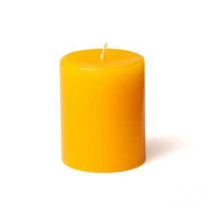 Pillar candle yellow 7.5⌀ × 10cm