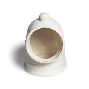 Large white china salt pig