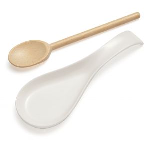White porcelain spoon rest