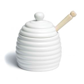 Honey pot with wood dipper 27.5cl