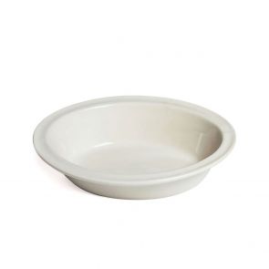 Small traditional white china oval pie dish