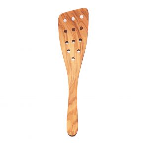Olive wood spatula with holes