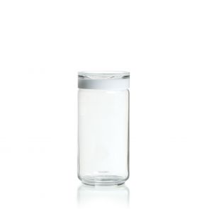 Guzzini Lab stackable glass storage jar 1.5lt