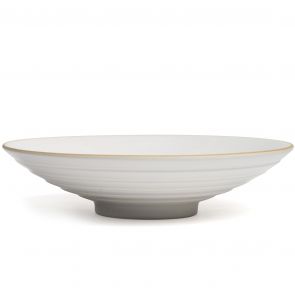 Montefeltro Ziggurat low white bowl 29cm