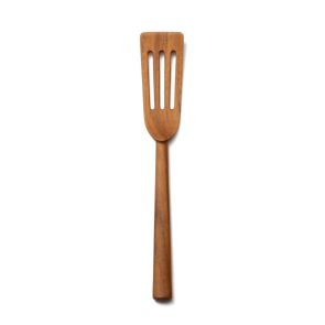 Teak narrow slotted spatula 31cm