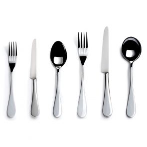 English silver plate six-piece cutlery place setting