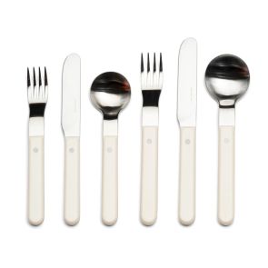 Pavilion white six-piece cutlery place setting