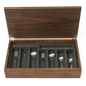 Universal cutlery canteen box walnut