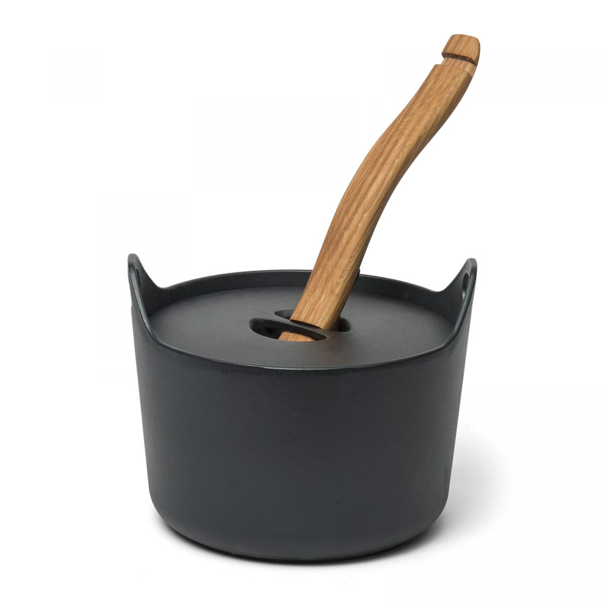Round Pot with Wooden Handle, 21cm - Sarpaneva - David Mellor