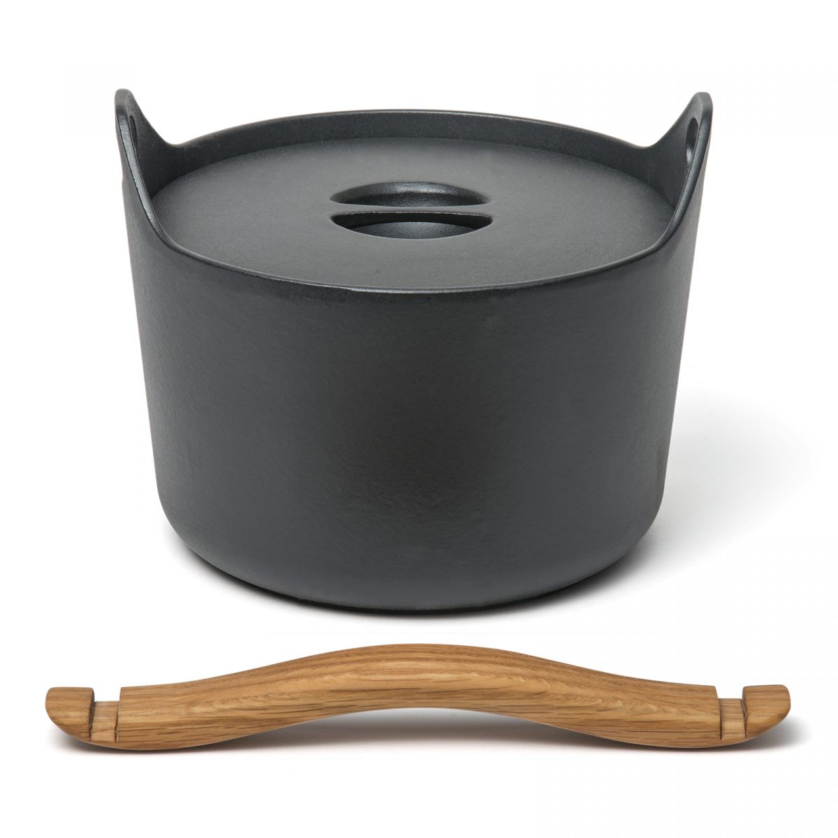 Round Pot with Wooden Handle, 21cm - Sarpaneva - David Mellor
