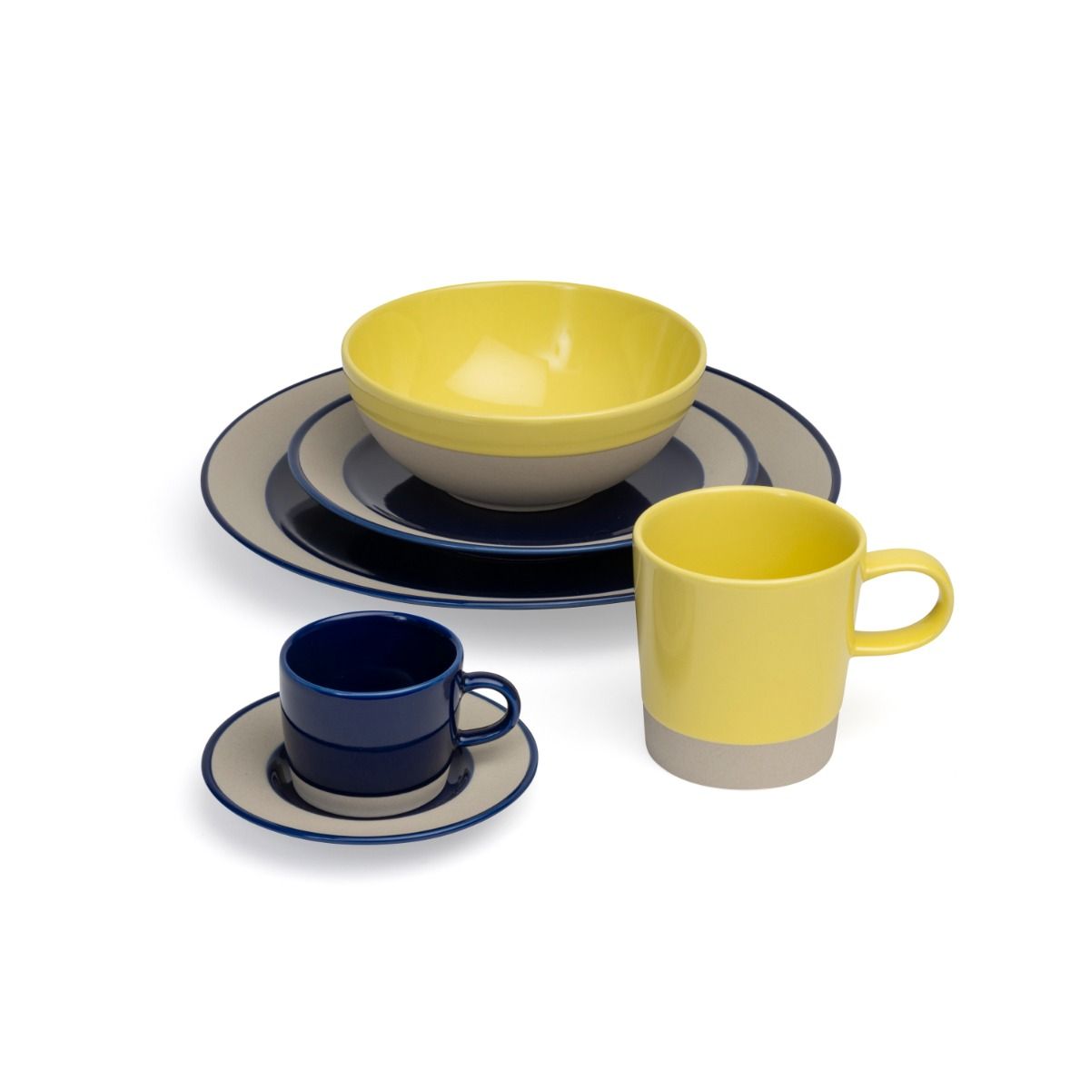 Stoneware espresso cup and saucer 10cl blue - David Mellor - David